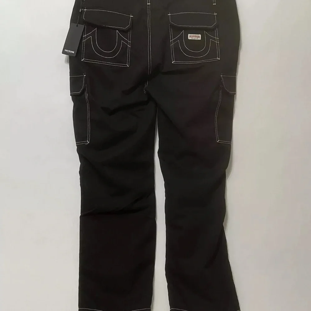 True Religion Cargo Pants Jet Black Big Stitch‎